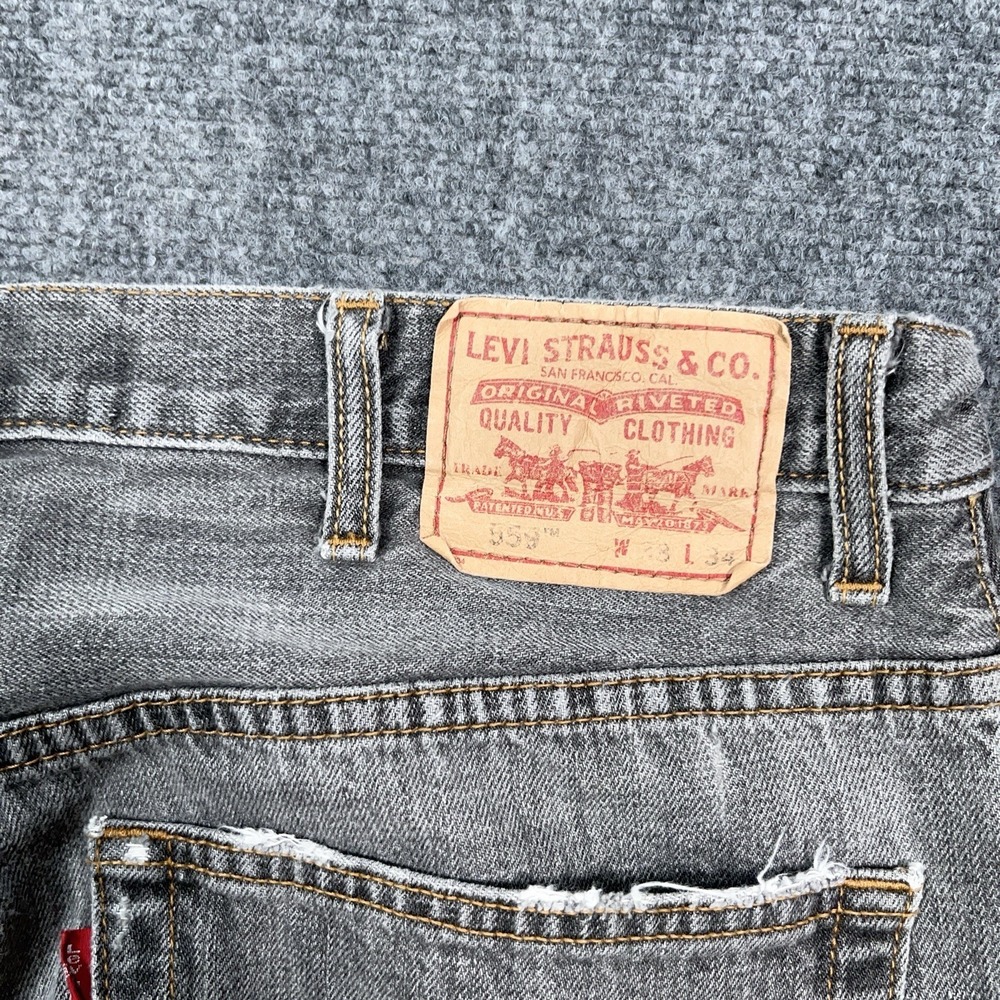 Levis 559 Relaxed Straight Jeans Mens 38x34 Black Y2K Tag Faded Baggy Skater - Picture 5 of 13